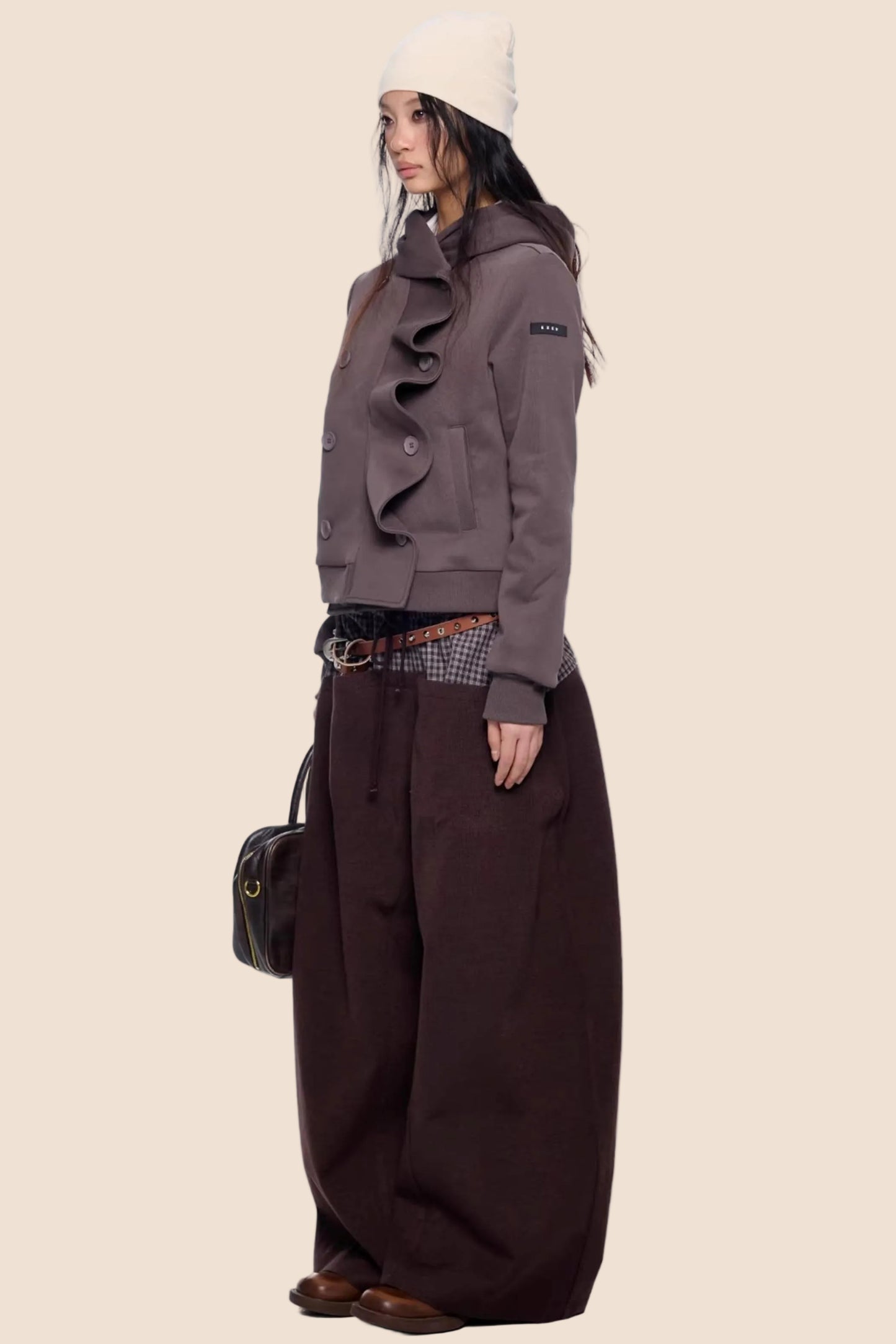 Gestreifter Dekonstruierter Kapuzenoberteil