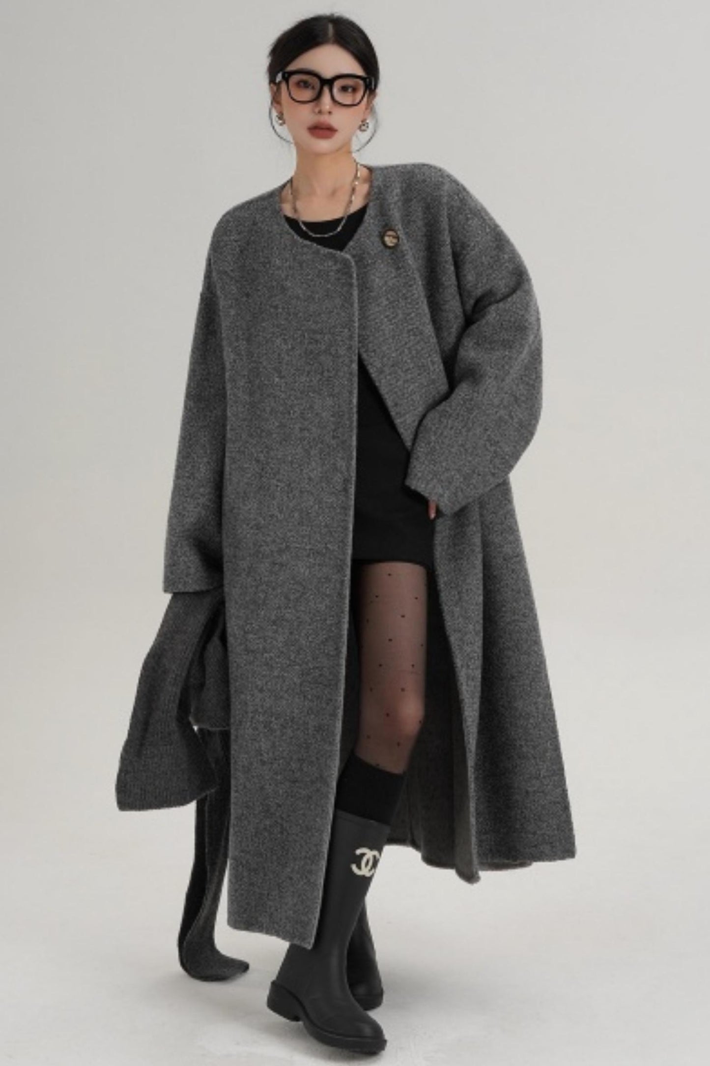 Hooded Double-Sided Wool Coat