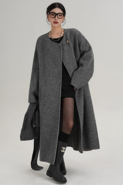 Hooded Double-Sided Wool Coat