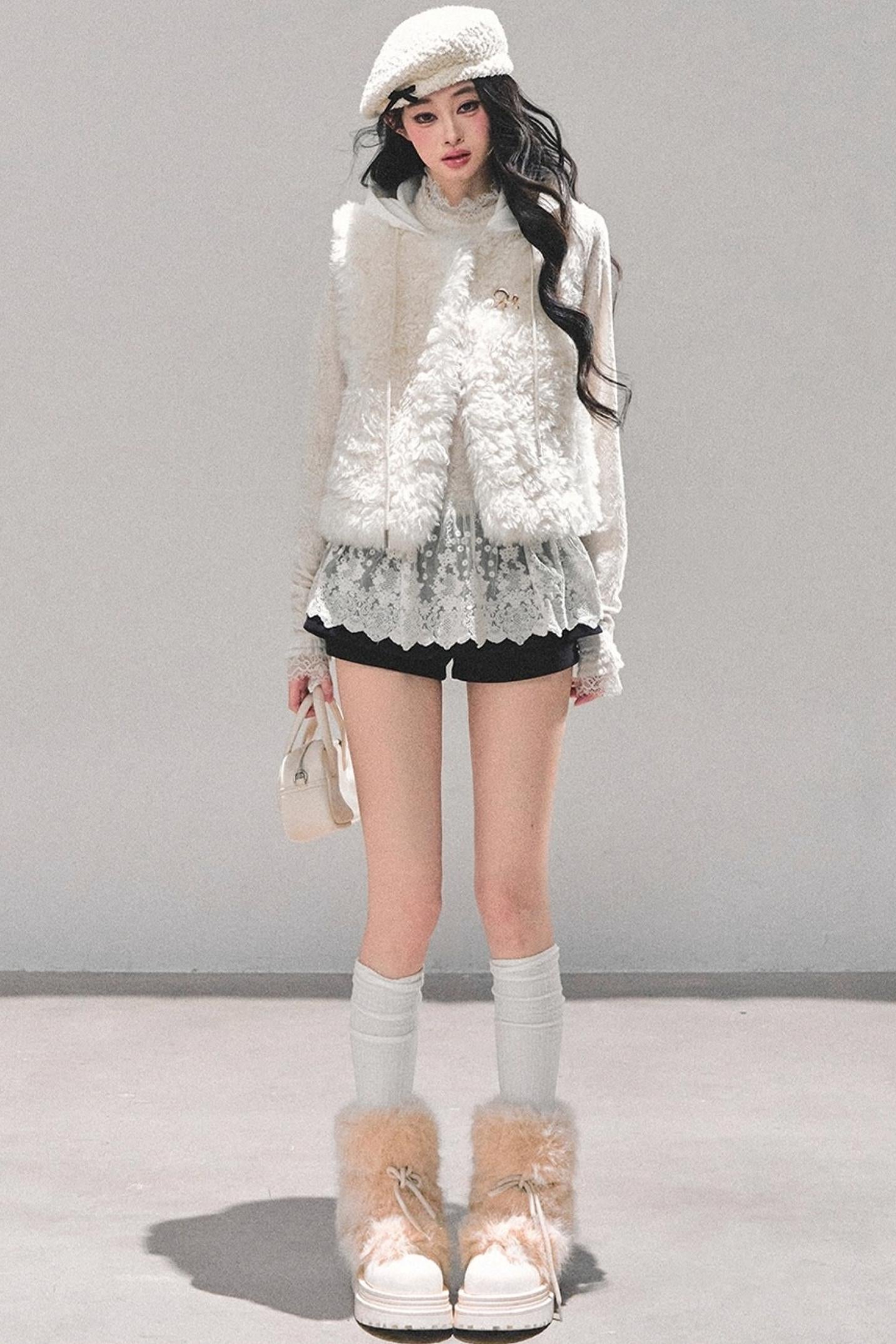 French Lamb Wool Vest Jacket