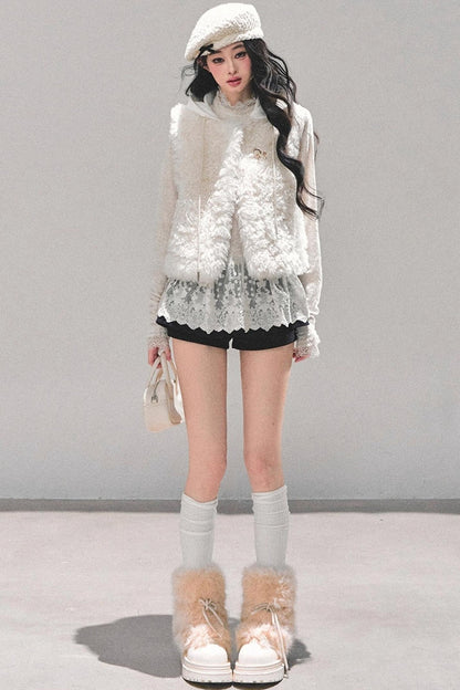 French Lamb Wool Vest Jacket