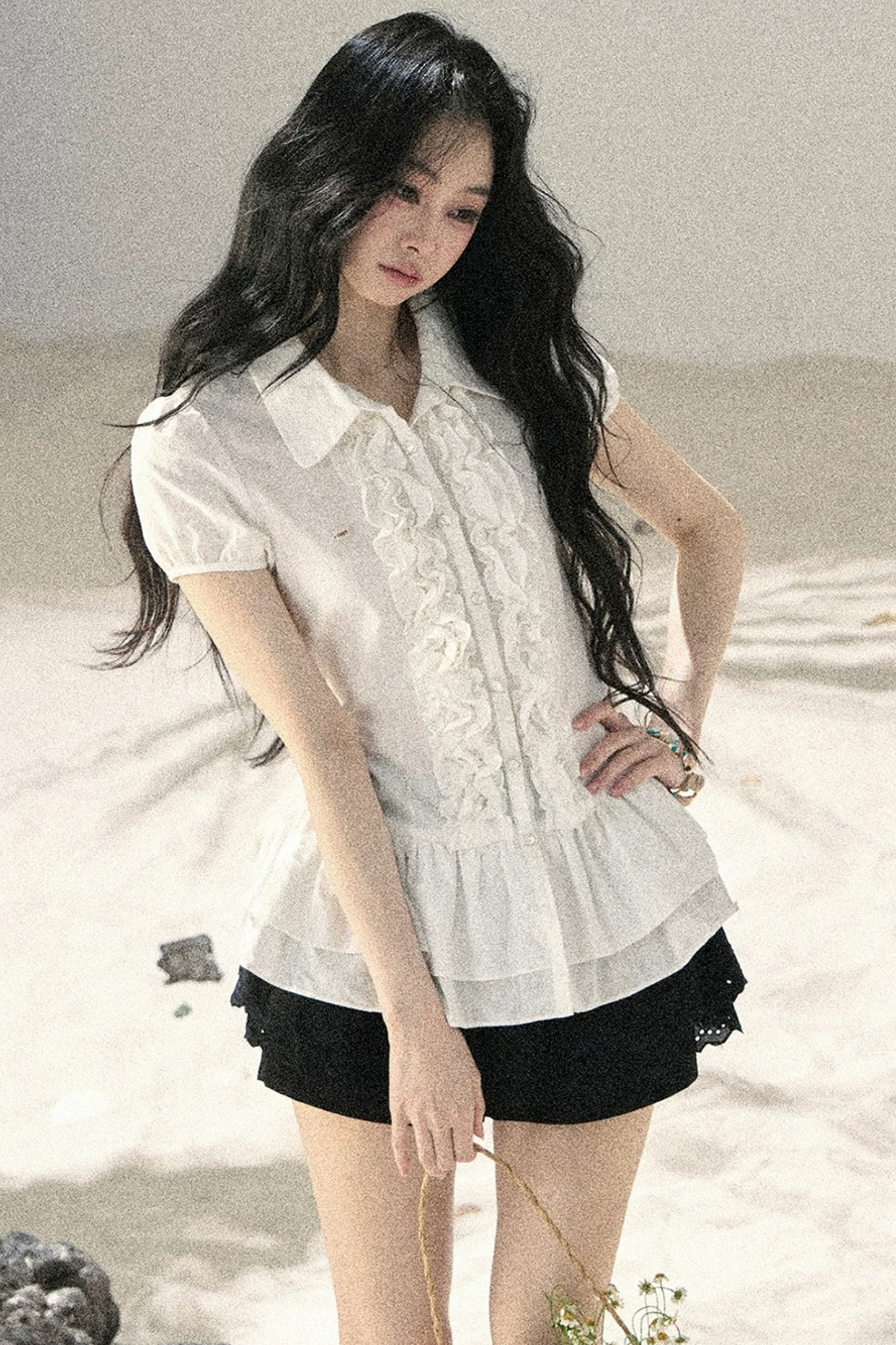 Pure White Ruffled Blouse