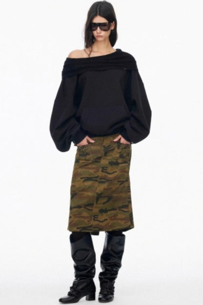 Vintage Camouflage Slimming Mermaid Skirt