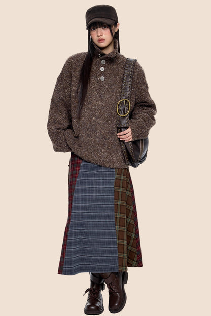 Stand-Up Vintage Sweater Jacket