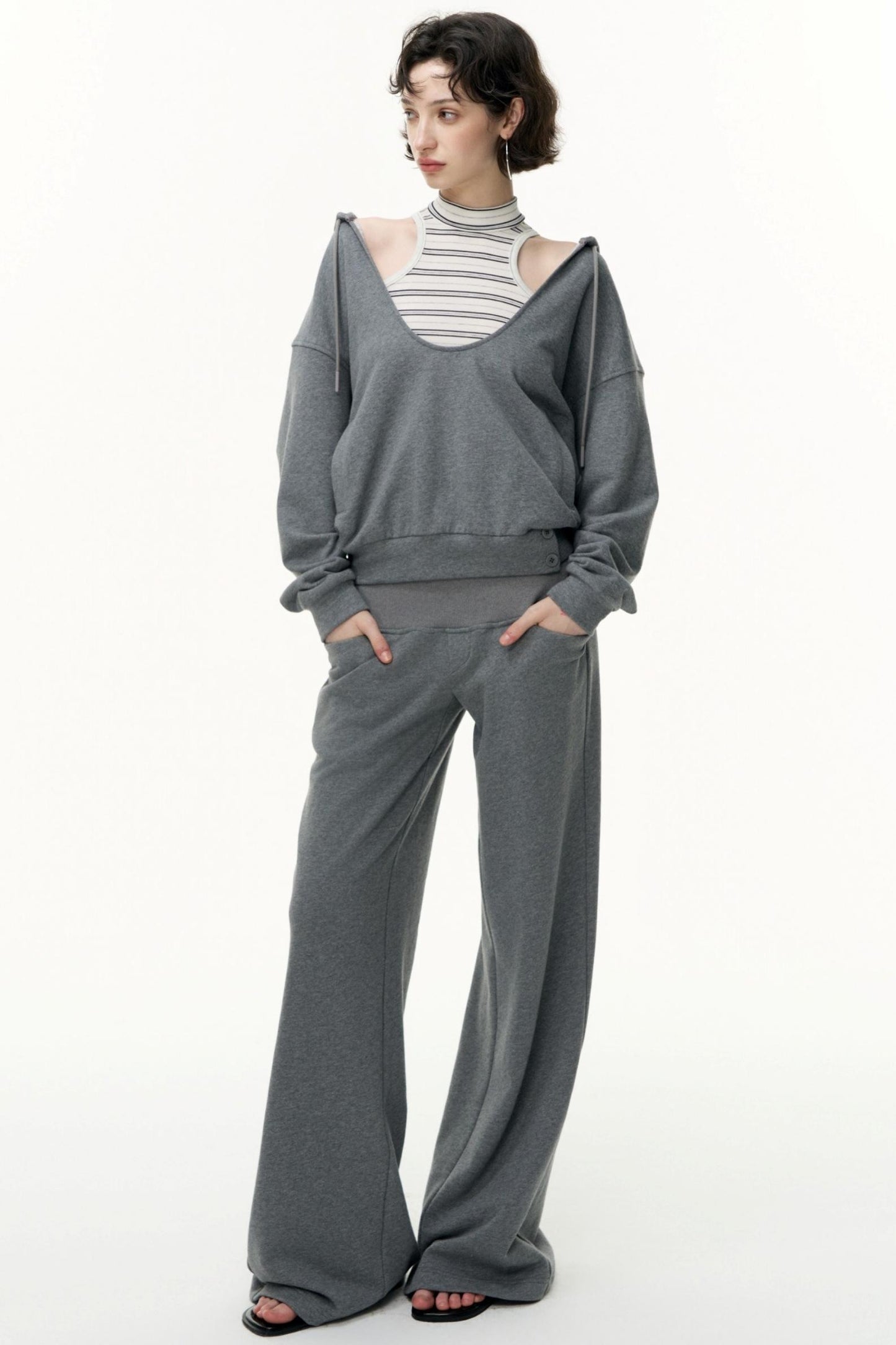 Layered Hooded Sweatshirt Set-Up