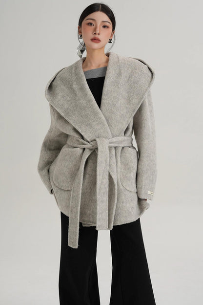 Autumn Hooded Woolen Coat