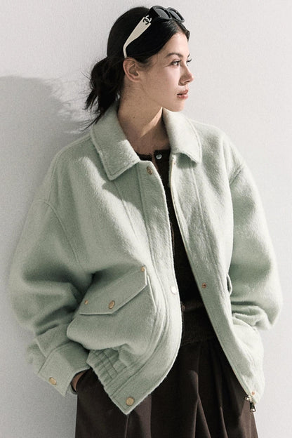 Vintage Crewneck Wool Knit Cardigan