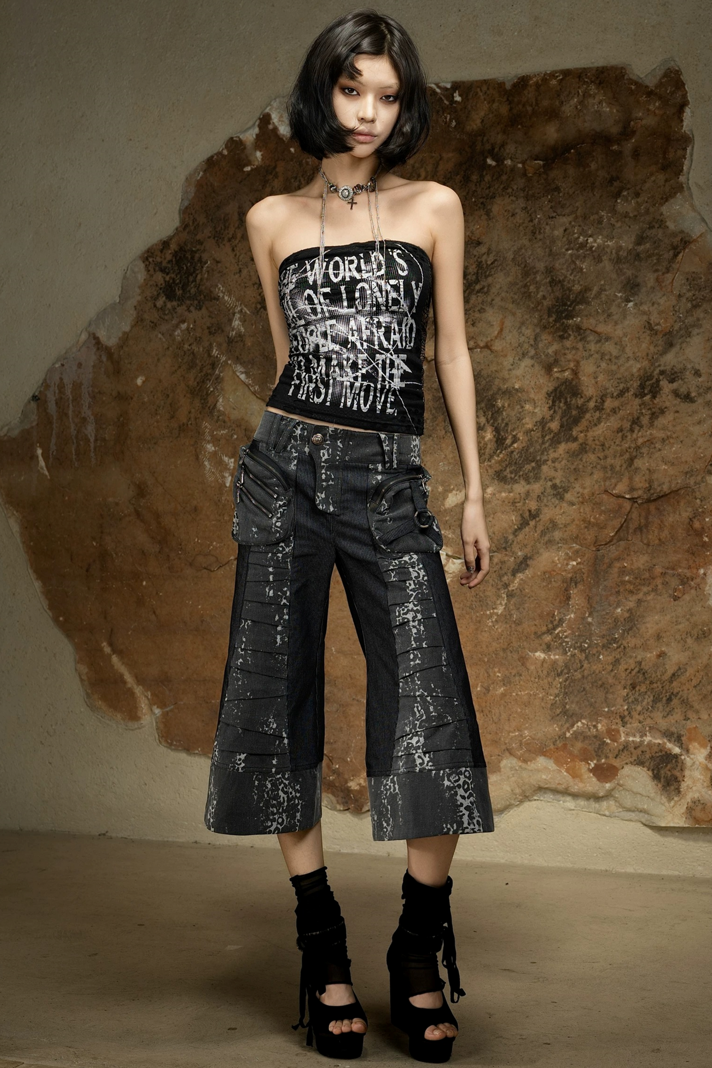 Punk Dark Flared Pants