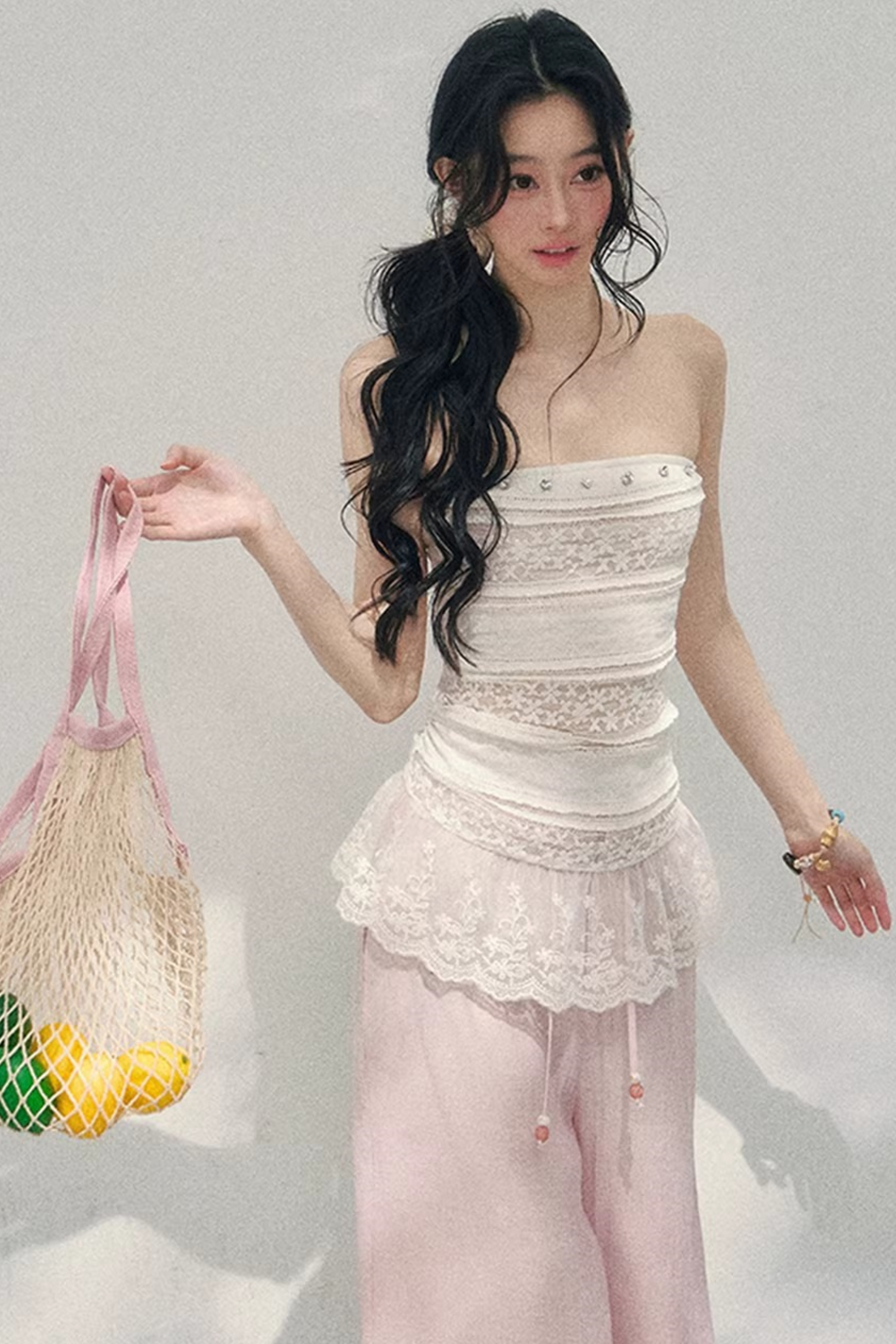 Hazy Muse Lace Tube Top