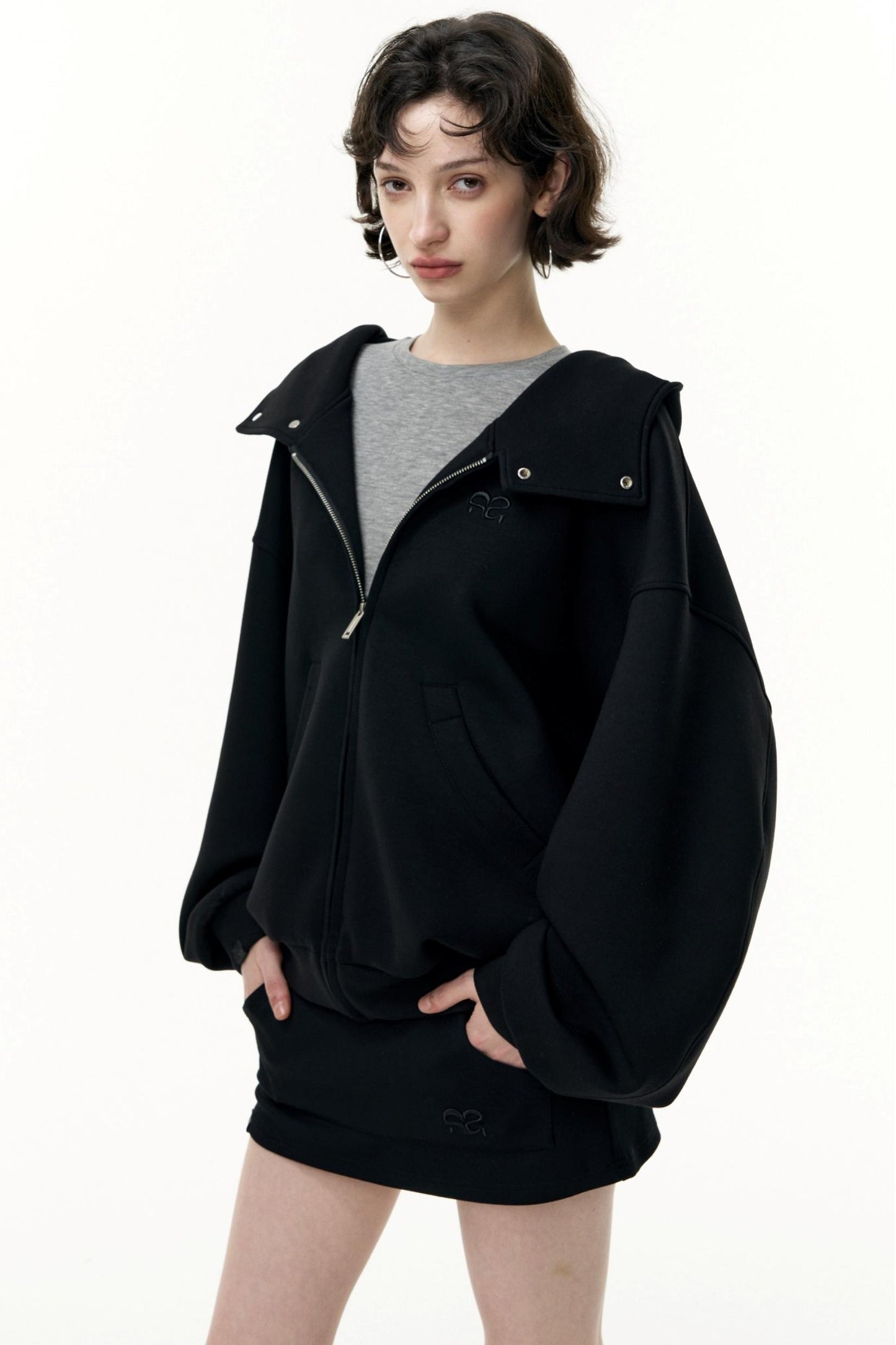 Tea Layer Hooded Cardigan Coat