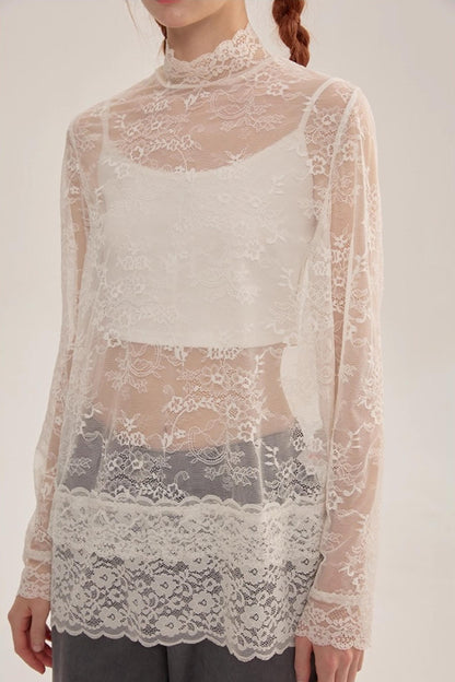 Spring Lace Sheer Top