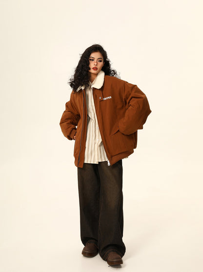 American thickened lamb wool cotton jacket