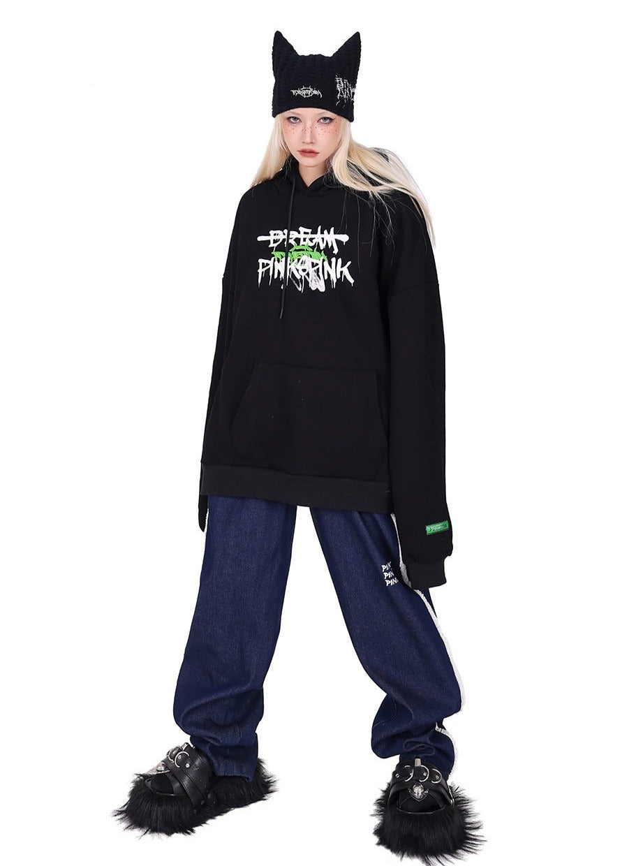 Hooded loose street hip hop coat