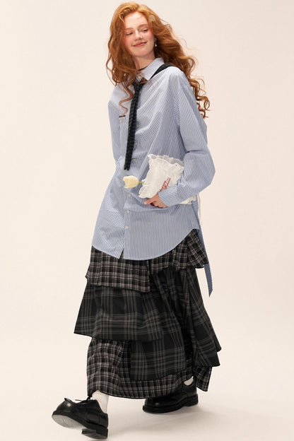 Long Striped Long Sleeve Shirt