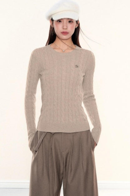 Vintage Twist Cable Knit Sweater