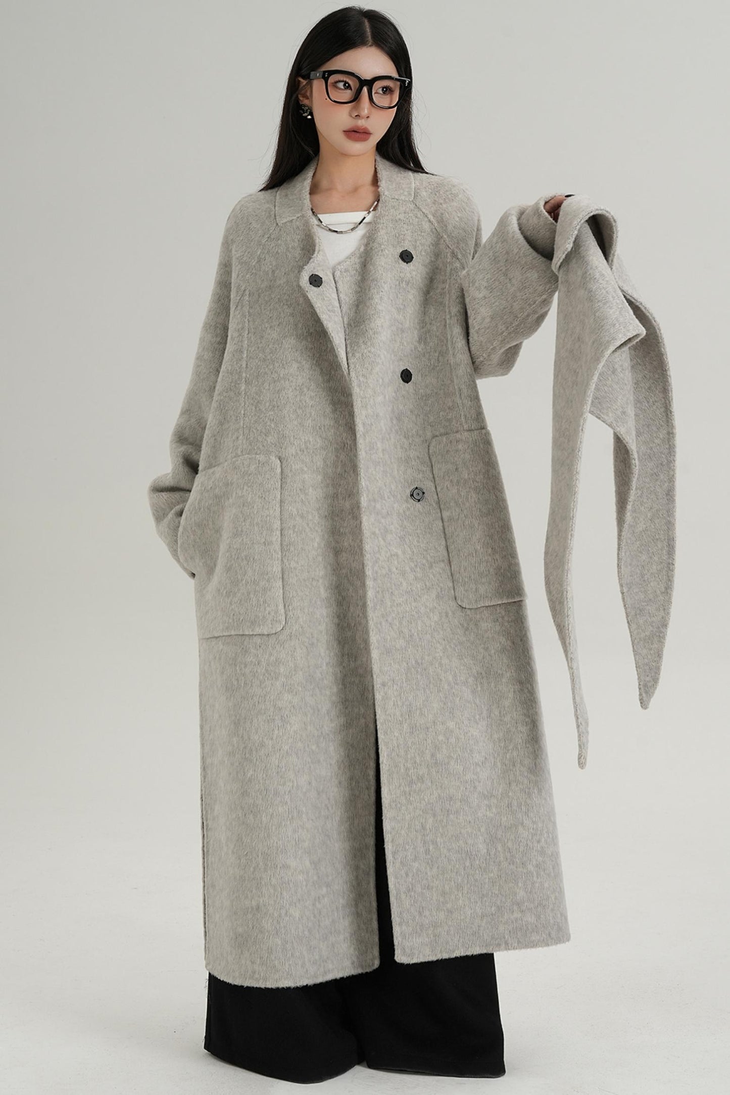 Woolen Elegance Long Jacket