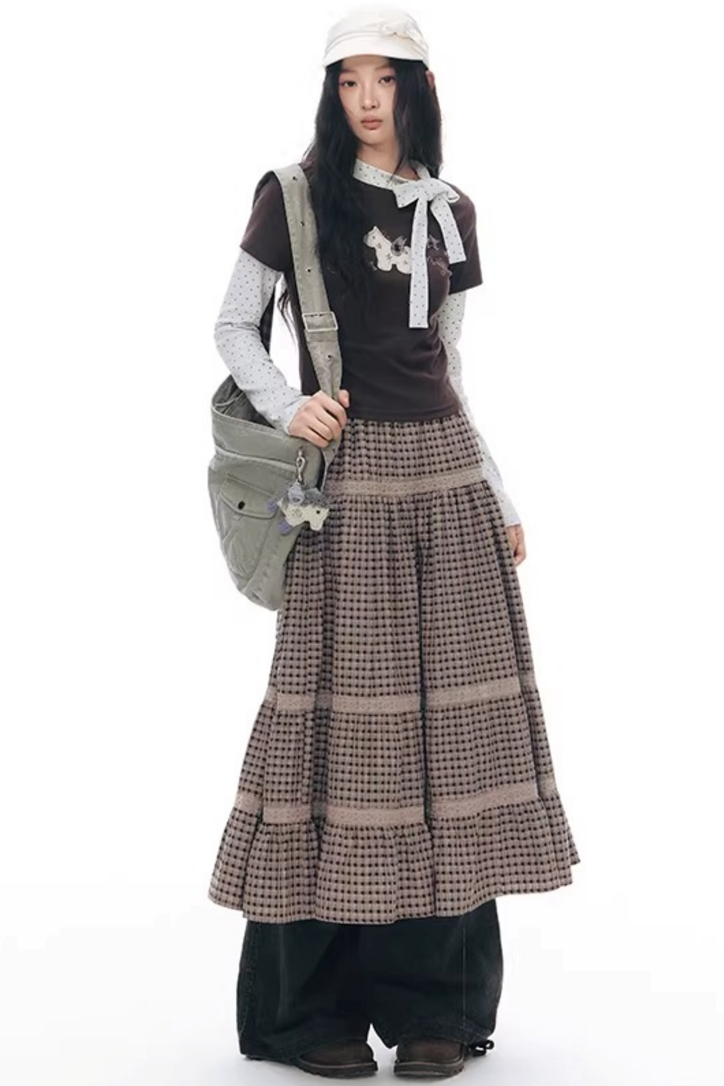 Patchwork Lace A-Line Skirt