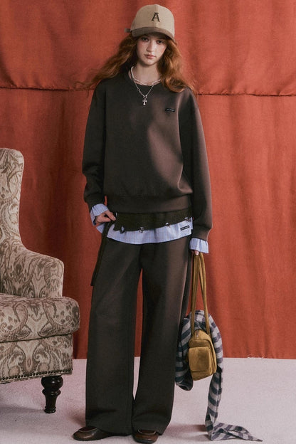 Plaid Patchwork Sweater Set-Up