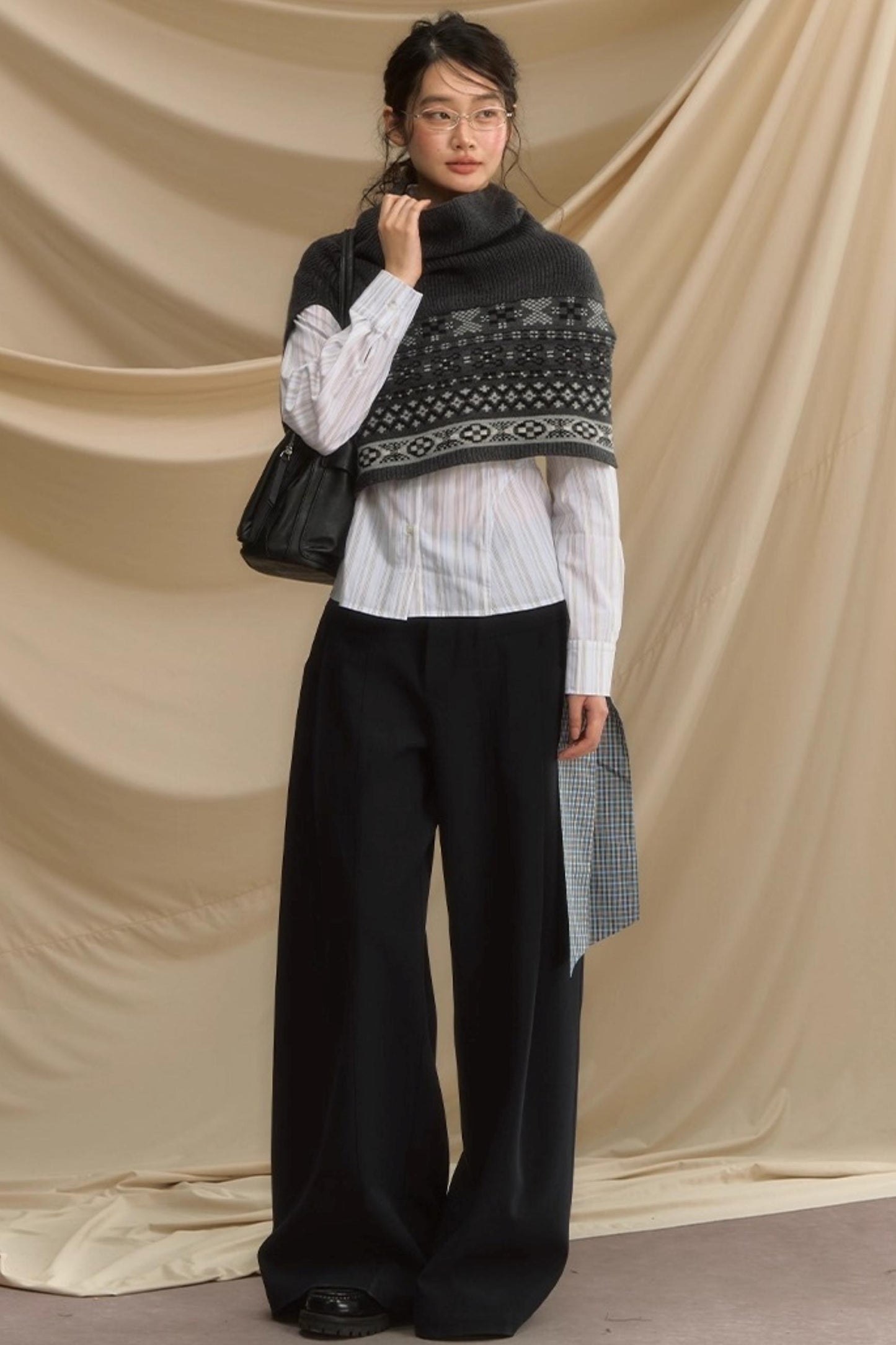 Rime Snow Jacquard Shawl Coat