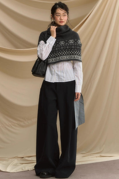 Rime Snow Jacquard Shawl Coat