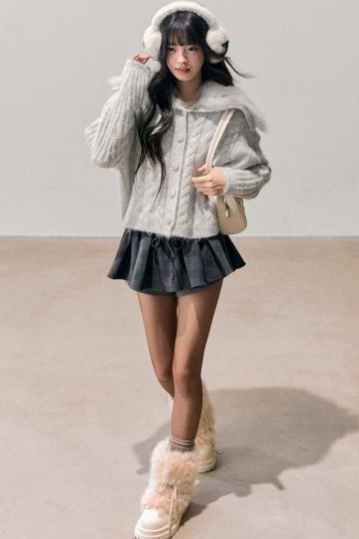 Fox Fur Knit Cardigan