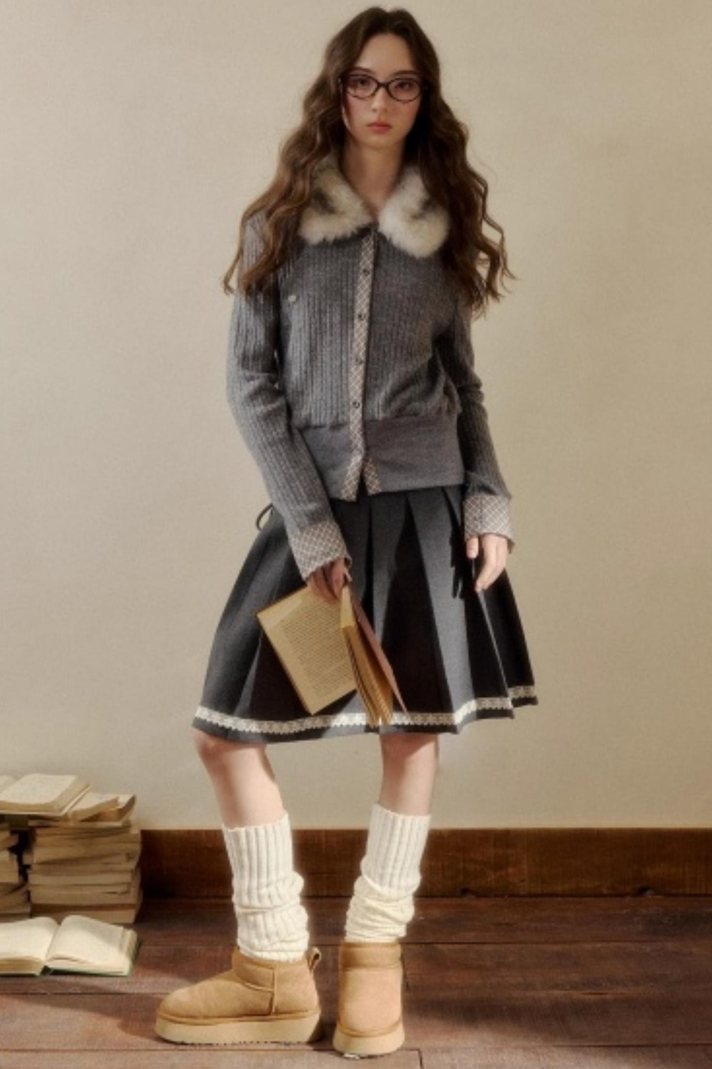 Late Love Letter Woolen Skirt