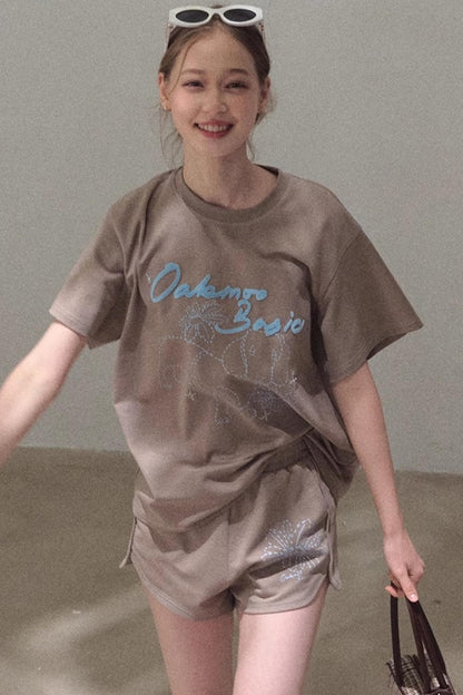 Cotton Lounge Top Shorts Set-Up