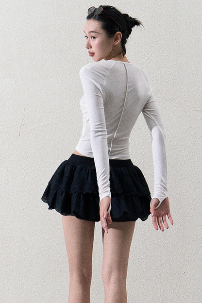 Elegant Layered Lace Skirt