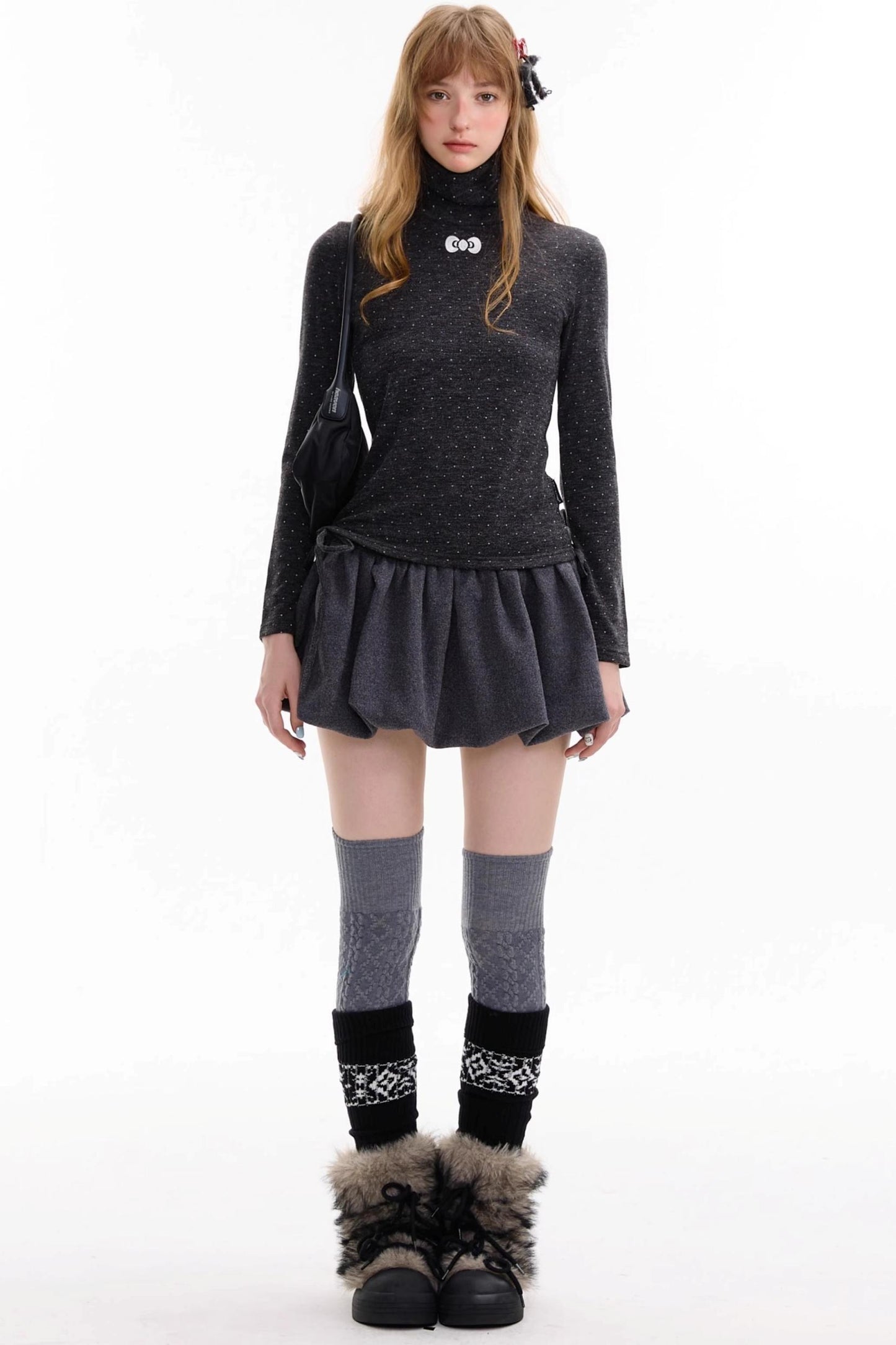 Autumn High-Waisted Woolen A-Line Skirt