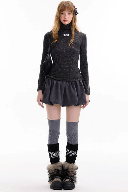 Autumn High-Waisted Woolen A-Line Skirt