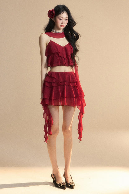 Luxury Halter With Skirt Set-Up