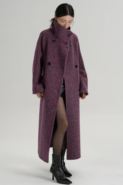 Minimalist Long Reversible Wool Coat