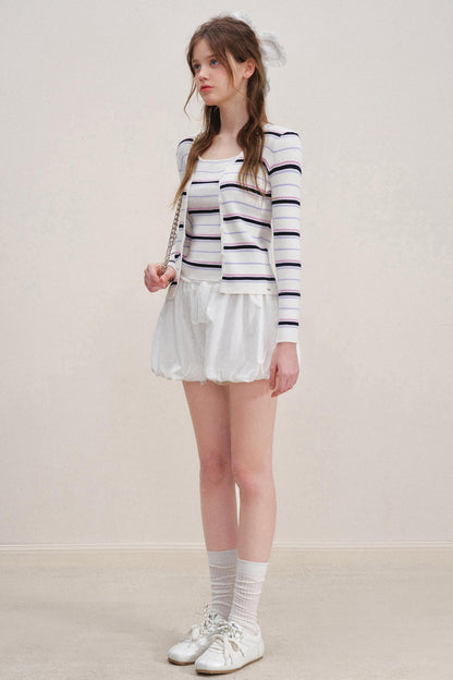 High-Waist Lace-Up Bubble Shorts