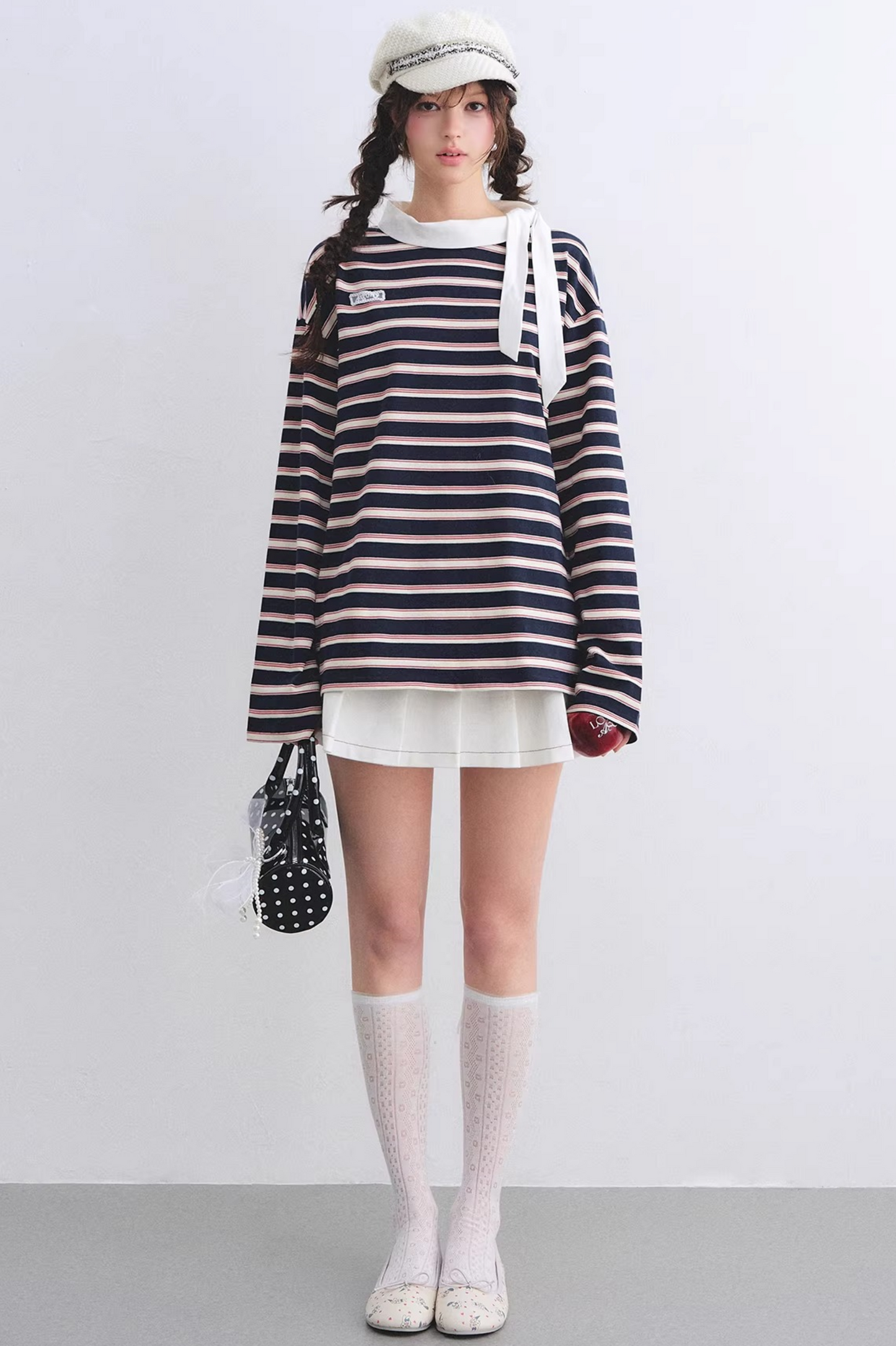 Retro Striped Color-Blocked Top