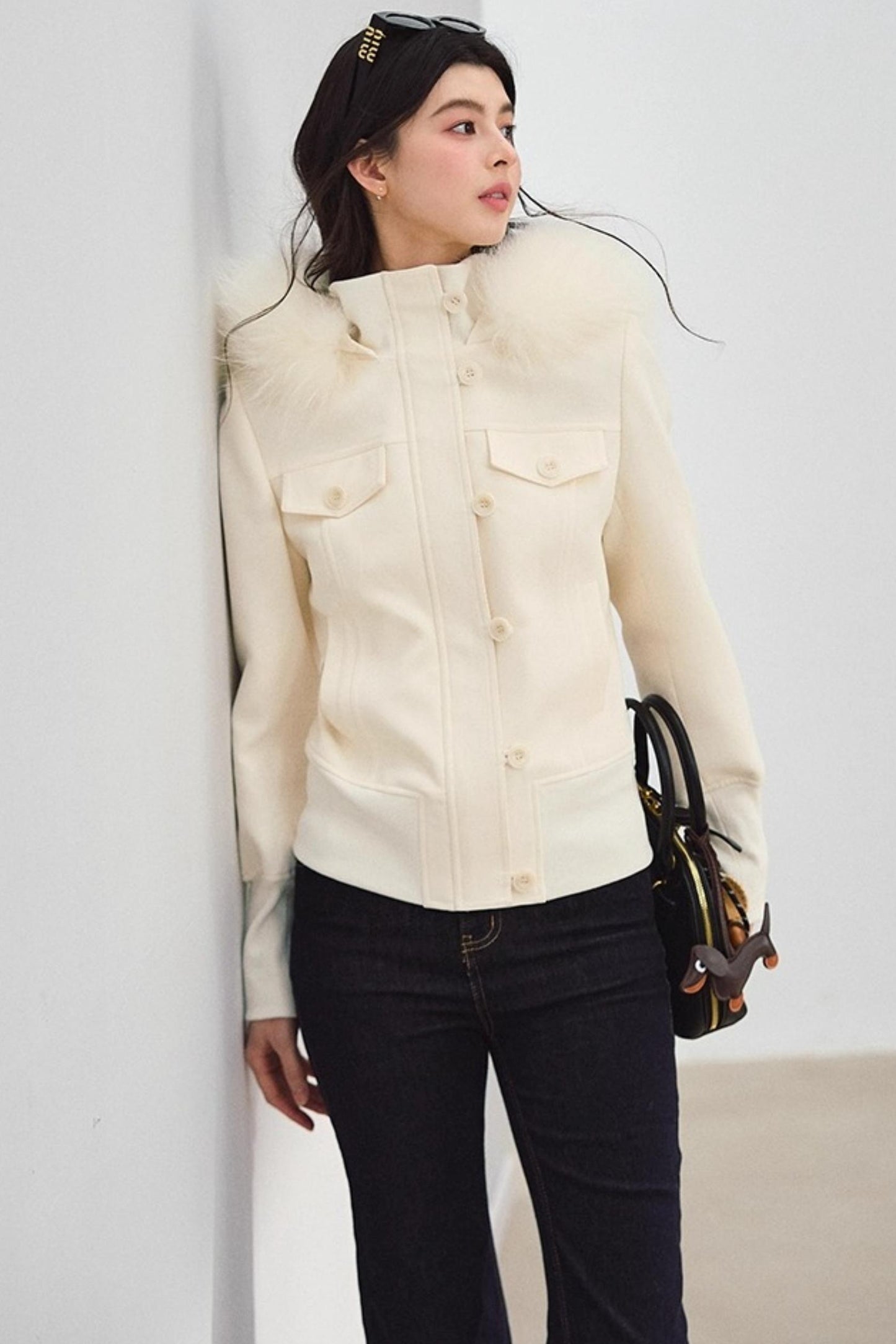 Fur Collar Khaki Jacket