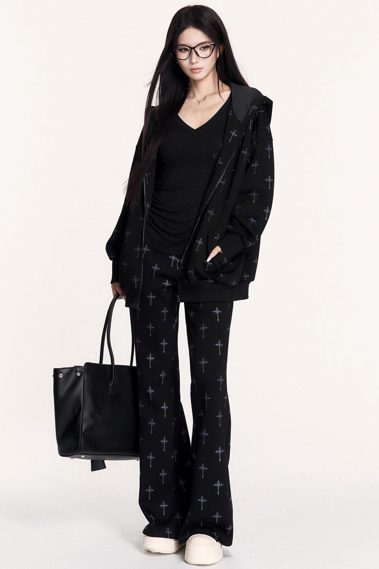 Hot Girl Hooded Sweatshirt Jacket Set-Up