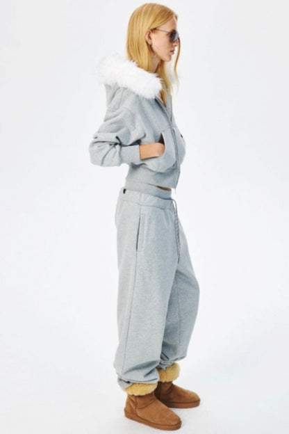 Low Waist Fleece Thermal Sweatpants