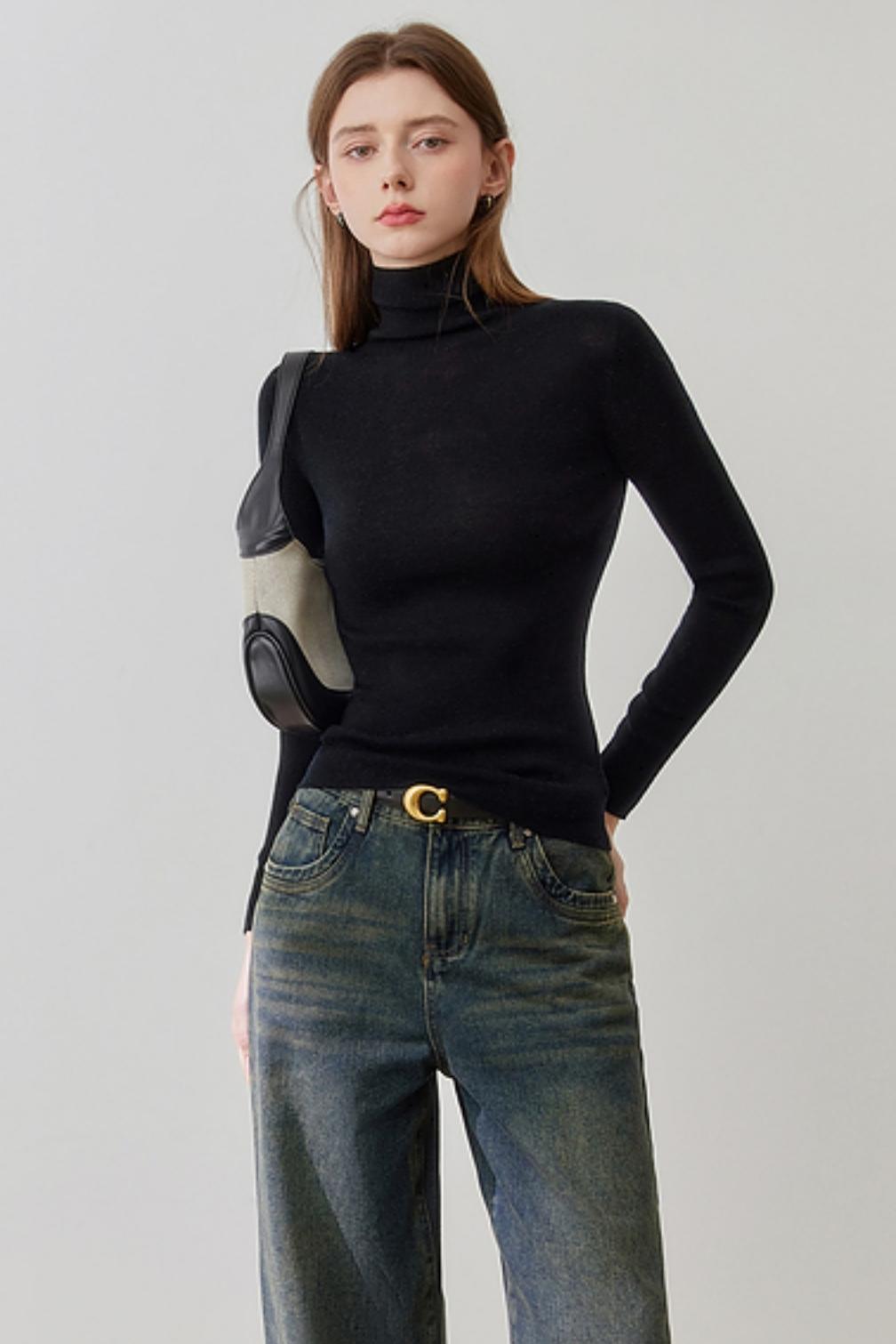 High Neck Knit Base Layer Sweater