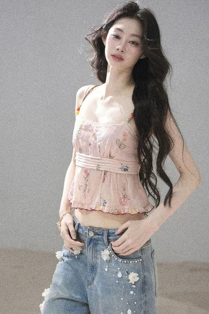 Lace Floral Ramie Top