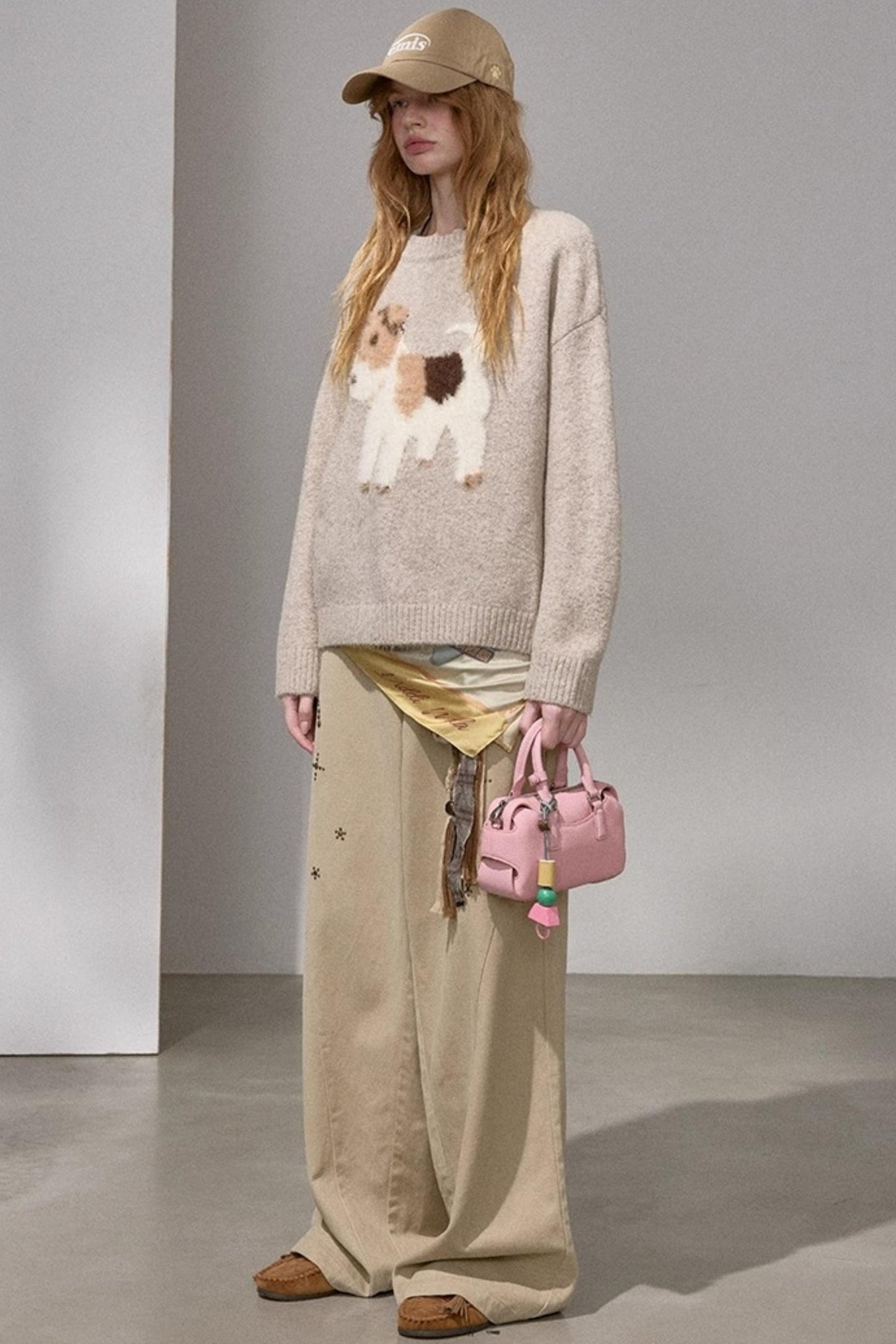 Puppy Jacquard Cloud Sweater