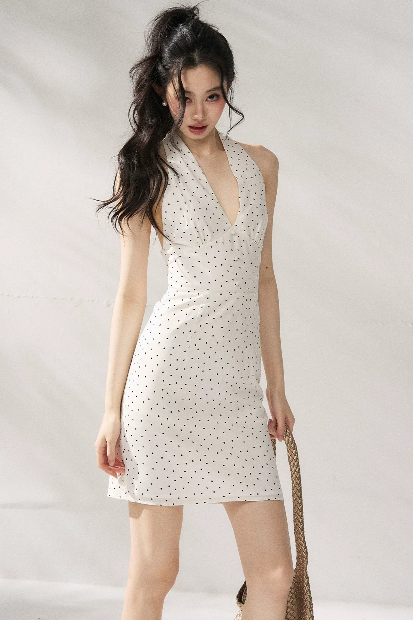 Vestido ajustado de lunares