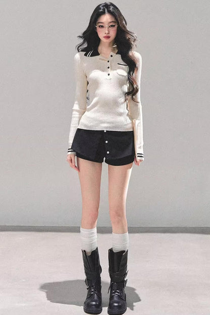 Black Autumn A-Line Shorts