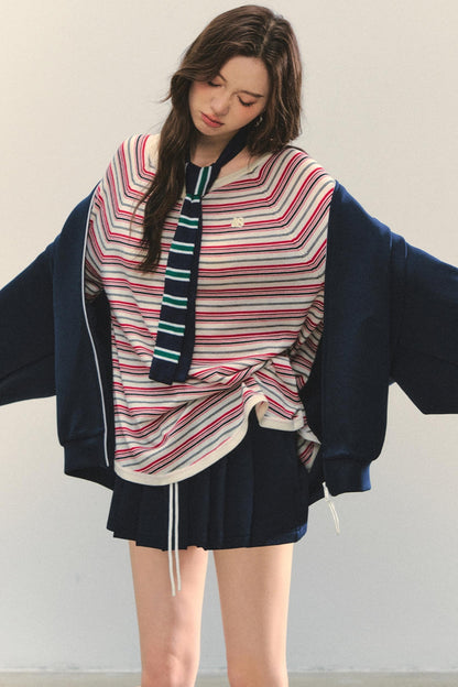 Pink Striped Knit Top