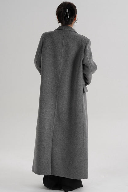 Reversible Long Shoulder Wool Coat