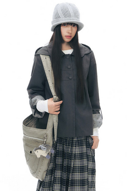 Retro Hooded Windbreaker Jacket