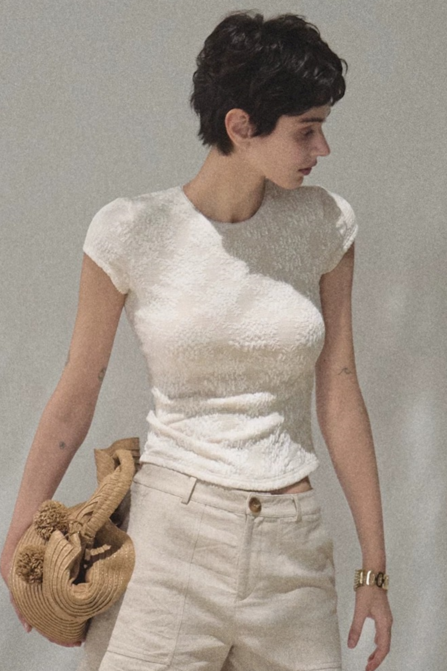 Lace Splice Short Sleeve Top