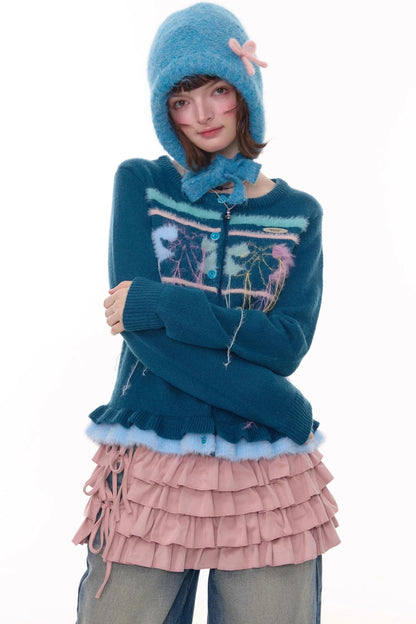 Autumn Silk Bow Cardigan