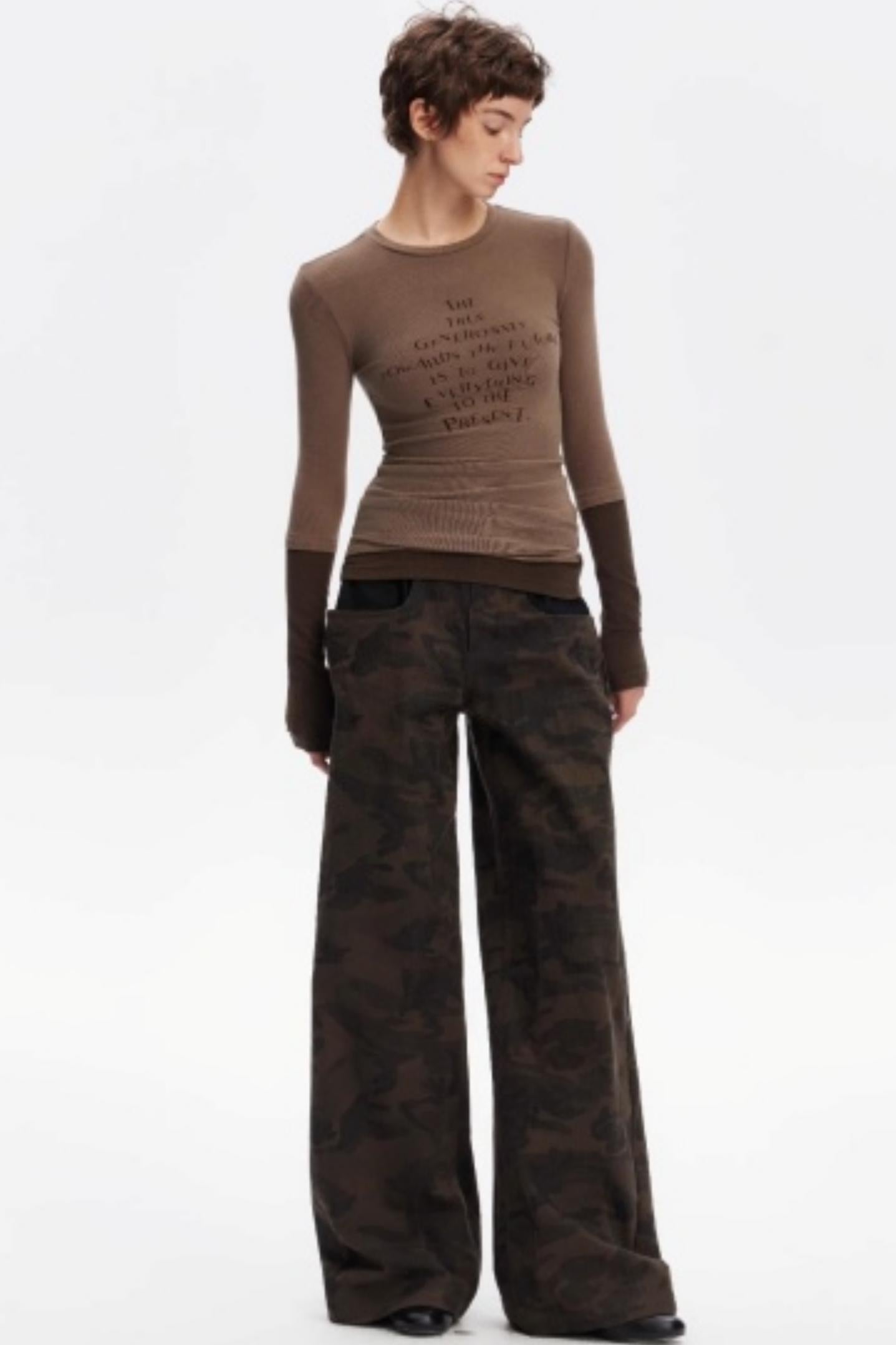 Layered Letter Print Top