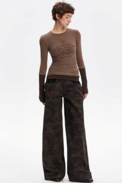 Layered Letter Print Top