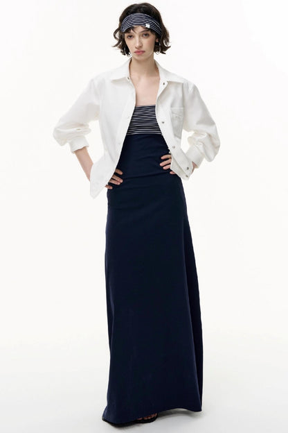 Tencel Waist Long Dress Set-Up